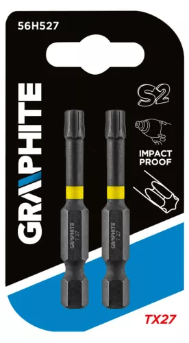 GRAPHITE Torziós ütvecsavarozó bit TX27x50mm, 2db 56H527
