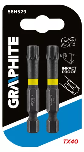 GRAPHITE Torziós ütvecsavarozó bit TX40x50mm, 2db 56H529