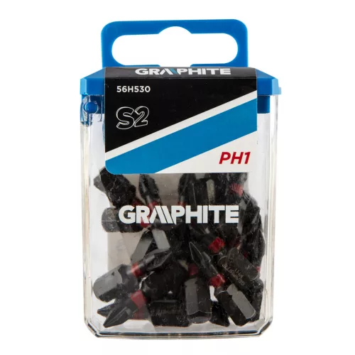 GRAPHITE Torziós ütvecsavarozó bit PH1x25mm, 20db 56H530