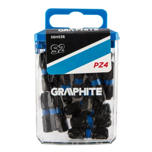 GRAPHITE Torziós ütvecsavarozó bit PZ4x25mm, 20db 56H536