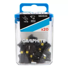   GRAPHITE Torziós ütvecsavarozó bit TX15 x 25mm, 20db 56H544