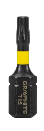 GRAPHITE Torziós ütvecsavarozó bit TX15 x 25mm, 20db 56H544