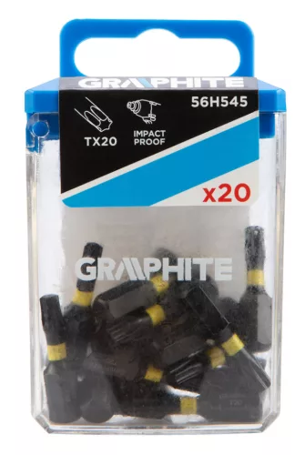 GRAPHITE Torziós ütvecsavarozó bit TX20 x 25mm, 20db 56H545