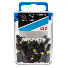   GRAPHITE Torziós ütvecsavarozó bit TX25 x 25mm, 20db 56H546