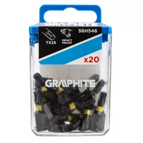 GRAPHITE Torziós ütvecsavarozó bit TX25 x 25mm, 20db 56H546