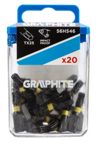 GRAPHITE Torziós ütvecsavarozó bit TX25 x 25mm, 20db 56H546