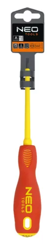 NEO TOOLS Csavarhúzó lapos 2.5X75 1000V szigetelt 25 év garanciával 04-051