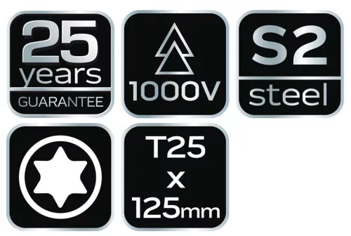 NEO TOOLS Csavarhúzó szigetelt, 1000V, T25 x 125mm 04-074