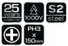 NEO TOOLS Csavarhúzó szigetelt, 1000V, PH3 x 150mm 04-075
