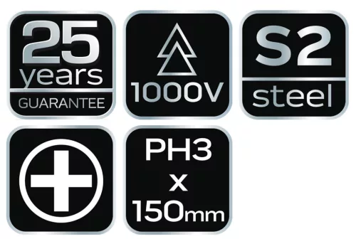 NEO TOOLS Csavarhúzó szigetelt, 1000V, PH3 x 150mm 04-075