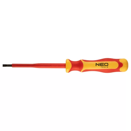 NEO TOOLS Csavarhúzó lapos, 1000V, szigetelt, 0.8x4x100mm, S2 acél 25 év garanciával 04-132