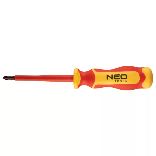 NEO TOOLS Csavarhúzó PZ 1000V, szigetelt PZ2x6x100, S2 acél 25 év garanciával 04-136