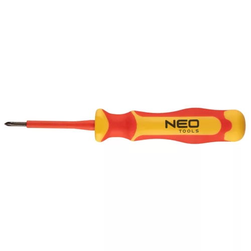 NEO TOOLS Csavarhúzó PH 1000V, szigetelt, PH0x3x60mm, S2 acél 25 év garanciával 04-137