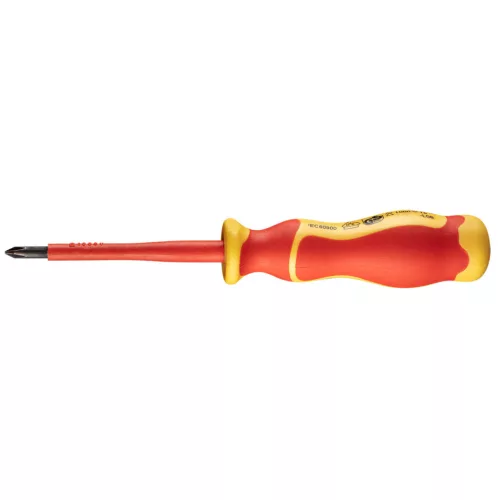 NEO TOOLS Csavarhúzó PH 1000V, szigetelt, PH1x4.5x80mm, S2 acél 25 év garanciával 04-138