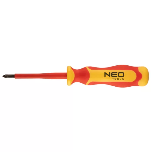 NEO TOOLS Csavarhúzó PH 1000V, szigetelt, PH1x4.5x80mm, S2 acél 25 év garanciával 04-138