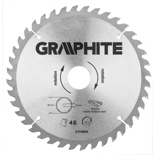 GRAPHITE Körfűrészlap keményfém fogakkal, 190x30mm, 40 fog 57H670