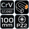 NEO TOOLS Csavarhúzó PZ1x100mm 25 év garanciával 04-183