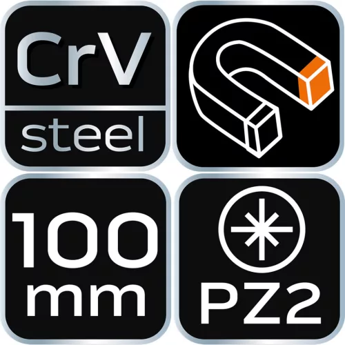 NEO TOOLS Csavarhúzó PZ1x100mm 25 év garanciával 04-183