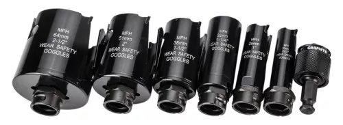 GRAPHITE Körkivágó készlet, bi-metál, HSS Co 8%, 19,25,32,38,51,64mm 57H923