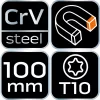NEO TOOLS Csavarhúzó TORX T10x100mm 25 év garanciával 04-186