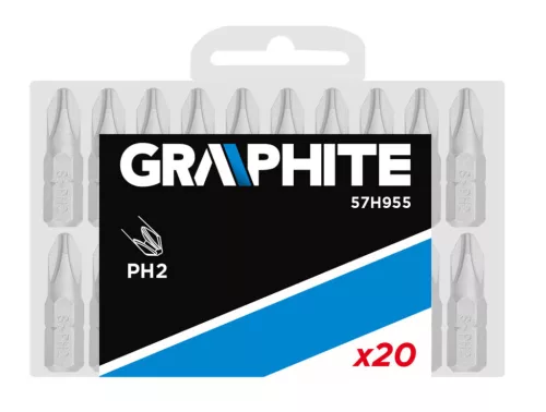 GRAPHITE Csavarhúzó bit PH2 20db 57H955