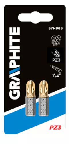 GRAPHITE Csavarhúzó bit PZ3, 25mm, 1/4", 2db 57H965