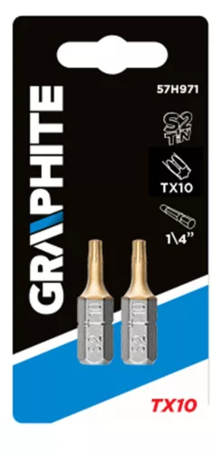 GRAPHITE Csavarhúzó bit Torx 10, 25mm, 1/4", 2db 57H971