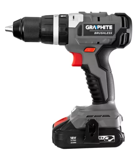 GRAPHITE Akkus szénkefementes fúró, csavarozó, ütvefúró Energy+, 18V, akku nélkül!!! 3 év garanciával 58G020