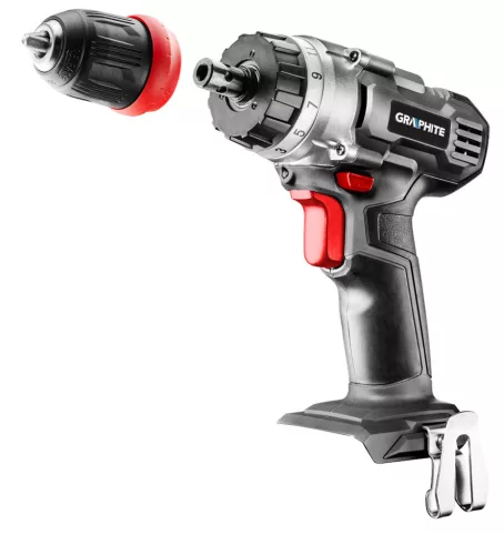 GRAPHITE Akkus fúró csavarozó Energy+ 18V, 10mm gyorstokmány, levehető fúrótokmány, akku nélkül!!! 3 év garanciával 58G022