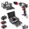 GRAPHITE Akkus fúró Energy+, 2db akku+töltő!, 18V/2Ah, 10mm + alu koffer + 109 kiegészítő, levehető fúrótokmány 3 év garanciával 58G022-PS15