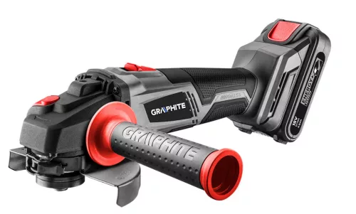 GRAPHITE Akkus szénkefementes sarokcsiszoló Energy+, 18V, 125mm, akku nélkül!!! 3 év garanciával 58G026
