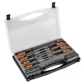   NEO TOOLS Csavarhúzó készlet, fali tartóval, 27db 25 év garanciával 04-197