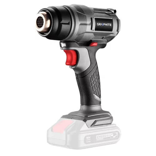 GRAPHITE Akkus hőlégfúvó Energy+ 18V, max. 550°C, akku nélkül!!! 3 év garanciával 58G082