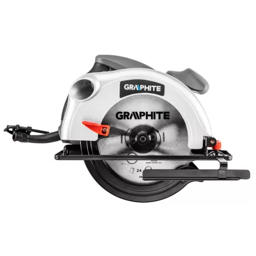 GRAPHITE Körfűrész 1200 W, 185mm, vágásmélység: 65/43mm, tartozék: párhuzamvezető, tartalék vágótárcsa, koffer 3 év garanciával 58G488