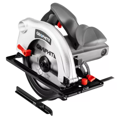 GRAPHITE Körfűrész 1200 W, 185mm, vágásmélység: 65/43mm, tartozék: párhuzamvezető, tartalék vágótárcsa, koffer 3 év garanciával 58G488
