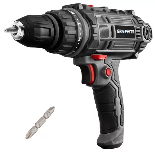 GRAPHITE Elektromos fúró-csavarozó gép, 230V/300W, 10mm-es gyorstokmány, kofferben 3 év garanciával 58G793