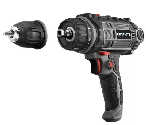 GRAPHITE Elektromos fúró-csavarozó gép, 230V/300W, 10mm-es gyorstokmány, kofferben 3 év garanciával 58G793