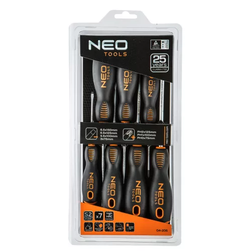 NEO TOOLS Csavarhúzó készlet 7db 25 év garanciával 04-206