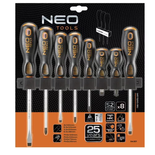 NEO TOOLS Csavarhúzó készlet 8db 25 év garanciával 04-207