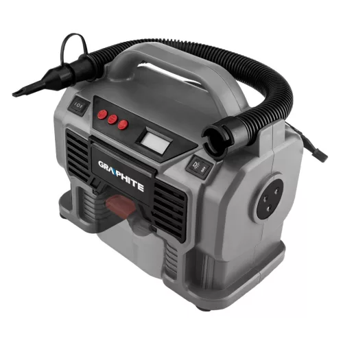 GRAPHITE Akkus kompresszor Energy+ 18V, akku nélkül!!! 3 év garanciával 58GE113