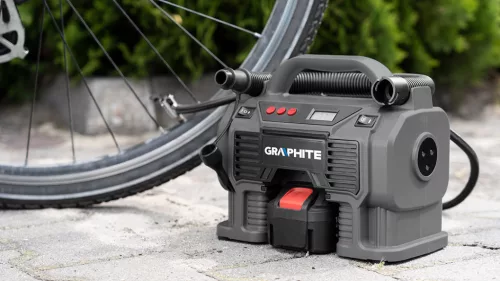 GRAPHITE Akkus kompresszor Energy+ 18V, akku nélkül!!! 3 év garanciával 58GE113