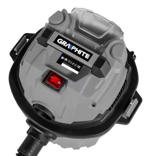GRAPHITE Akkus száraz/nedves porszívó, Energy+ 18V, 10kPa, 12 literes műanyag tartály, Graphite 3 év garanciával 58GE133