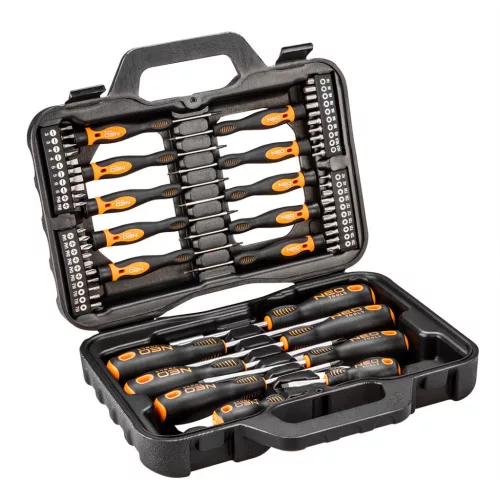 NEO TOOLS Csavarhúzó készlet + bitek 58db 25 év garanciával 04-211