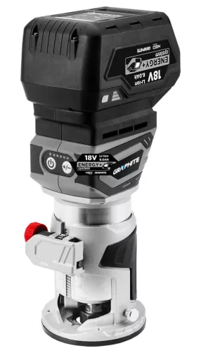 GRAPHITE Akkus szénkefementes élmaró, Energy+, 18V, akku nélkül!!! 3 év garanciával 58GE140