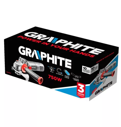 GRAPHITE Sarokcsiszoló 750W, 115x22,2mm 3 év garanciával 59G063