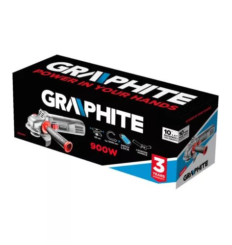 GRAPHITE Sarokcsiszoló 900W, 125mm 3 év garanciával 59G087