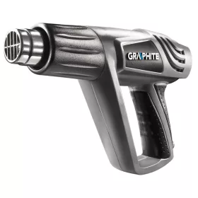   GRAPHITE Hőlégfúvó 2000W, I:50C, II: 350C, III: 550C, kofferben 5db kiegészítővel 3 év garanciával 59G522