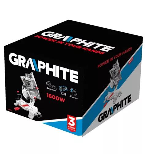 GRAPHITE Körfűrész és gérvágó 2az1-ben 1600W, 4800min-1, 254/30mm 3 év garanciával 59G801