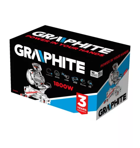 GRAPHITE Gérvágógép 1800W, lézer irányzékkal, fűrészlap 210mm, 24T TCT, 4800/perc 3 év garanciával 59G806