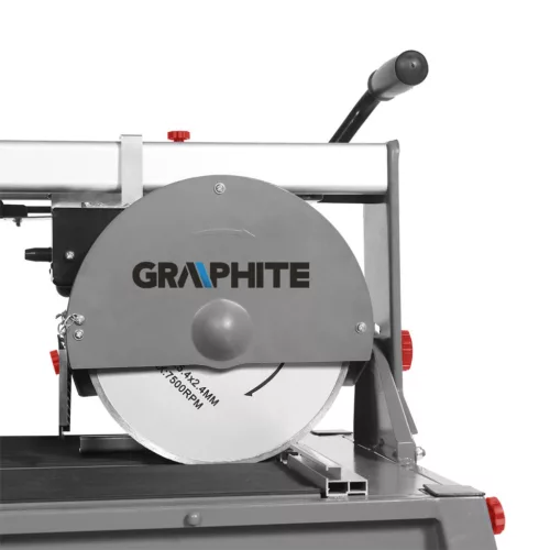 GRAPHITE Csempevágó gép 1500W, 250X25,4mm-es tárcsa, 1200mm vágáshossz, vízhűtés 3 év garanciával 59G892